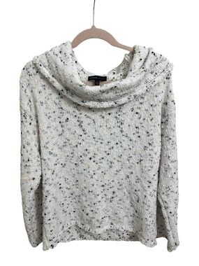 Adrienne Vittadini Speckled Cowl Neck Knit Sweater Size Large NWT